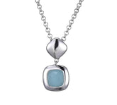 Silver Necklace with Amazonite - 20 Inches